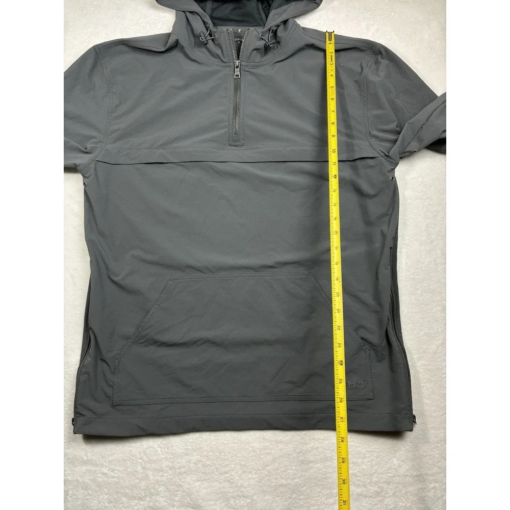 Gramicci Men's L Buttermilks Climbing Jacket 1/4 Zip Solid Gray Hooded